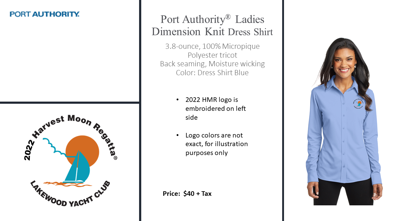 2022 Ladies Port Authority Blue Dress Shirt